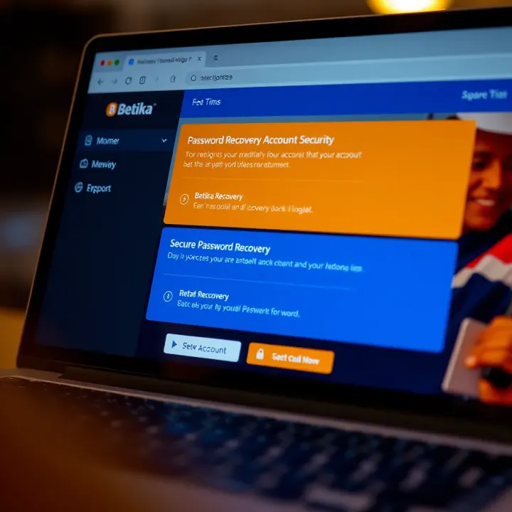 Password Recovery and Account Security Features Secure password recovery options displayed on Betika account page