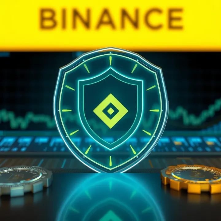 Ensuring Security for Binance Accounts and Crypto Trading Illustration of a shield protecting a digital wallet representing secure cryptocurrency trading