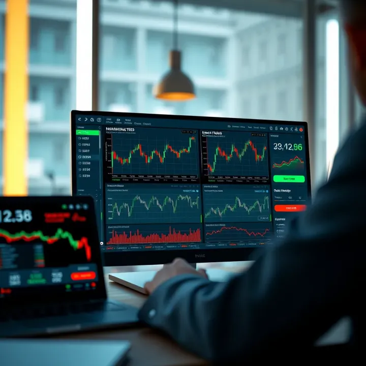 Dashboard showing risk management and strategy tools for binary options trading