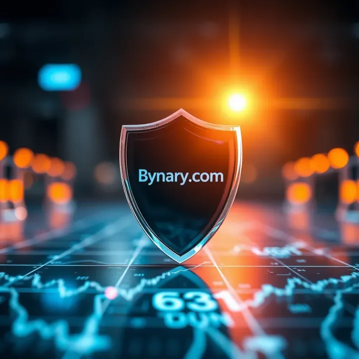Binary.com Security Measures and Regulatory Compliance Security shield symbolizing robust protection and regulatory compliance for trading accounts