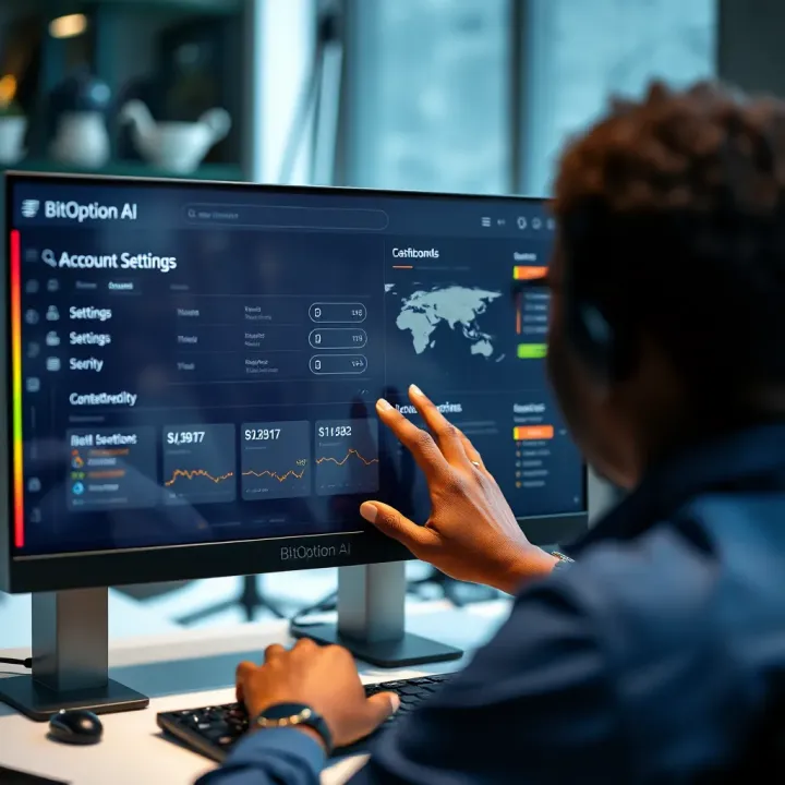 User managing account settings on BitOption AI dashboard for enhanced security