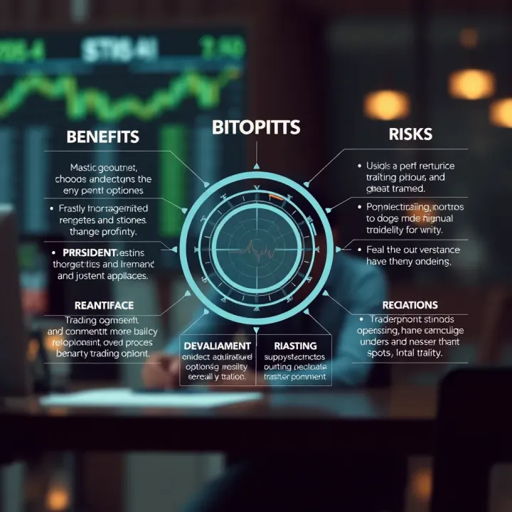 Graphical representation of benefits and risks associated with using BitOption AI for cryptocurrency and binary options trading