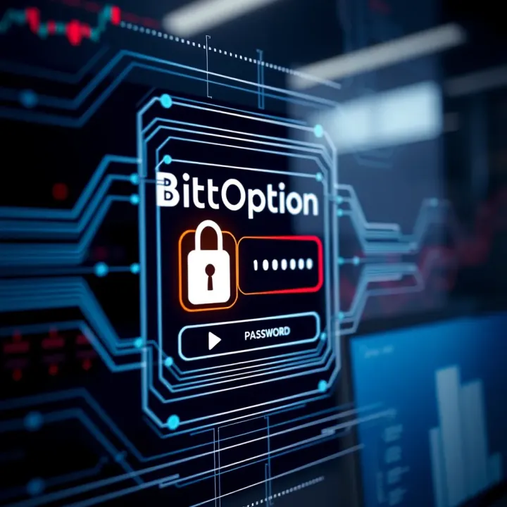 Secure login interface for BitOption AI platform with password input