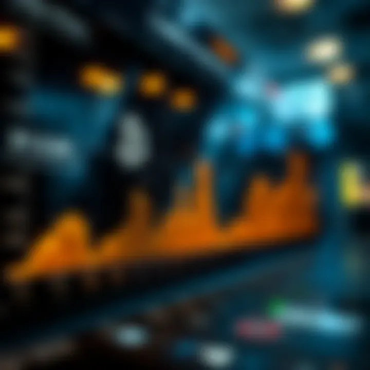 Graph showing historical Bitcoin price fluctuations in US dollars