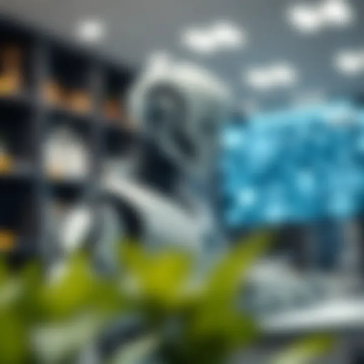 Visual representation showing the integration of bots in business and cybersecurity environments