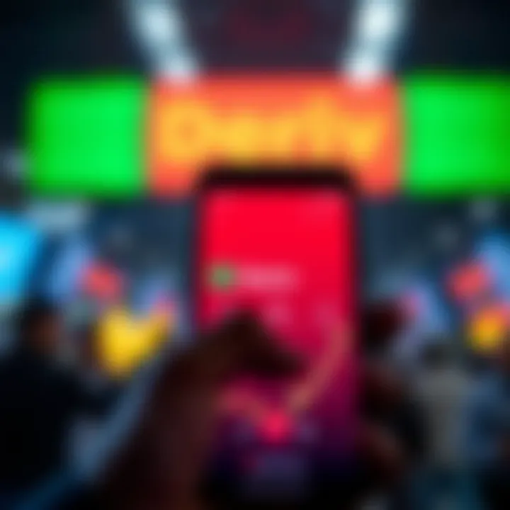 Smartphone screen displaying the Deriv app interface during trading activities