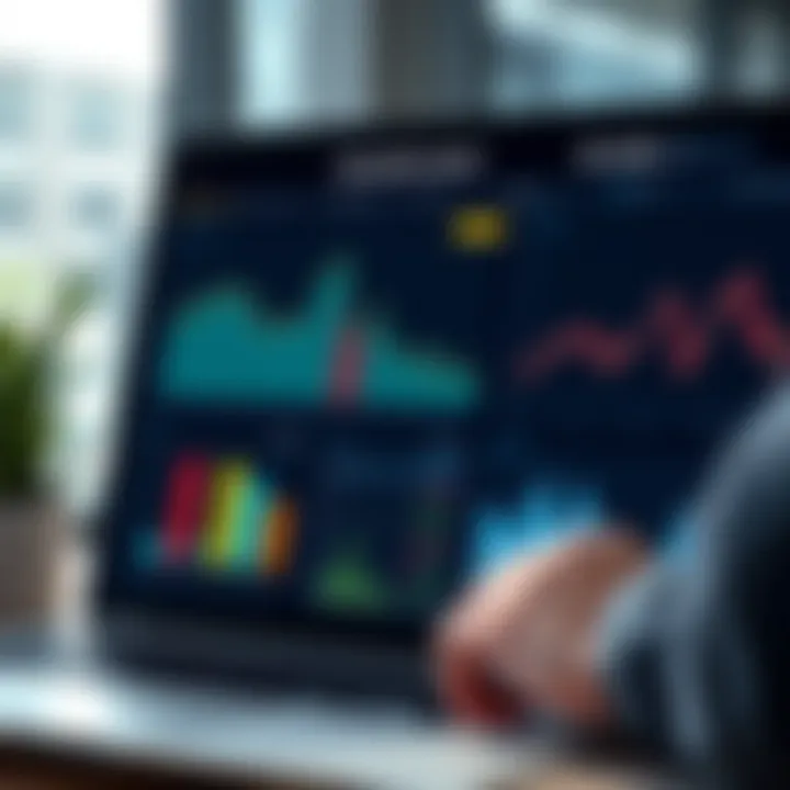 Interface displaying numerical data analysis with graphical charts and statistical outputs