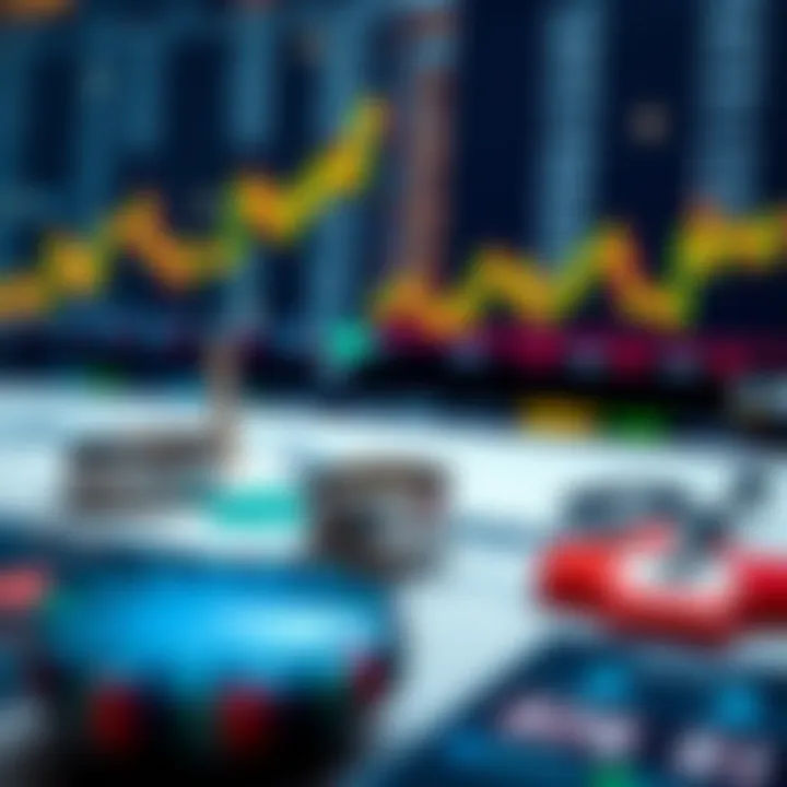 Key Trading Tools and Risk Management in Forex Market Illustration of financial tools including charts, indicators, and risk management icons related to forex trading