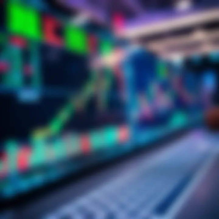 Algorithmic Trading Platform with Real-Time Financial Charts Digital interface displaying algorithmic trading platform with financial charts and data