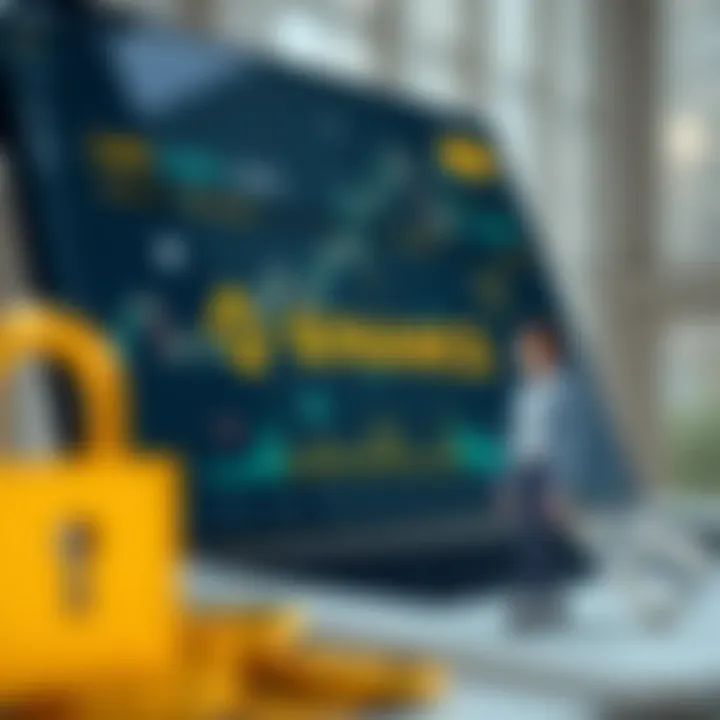 Illustration showing secure cryptocurrency trading on Binance platform with digital security elements