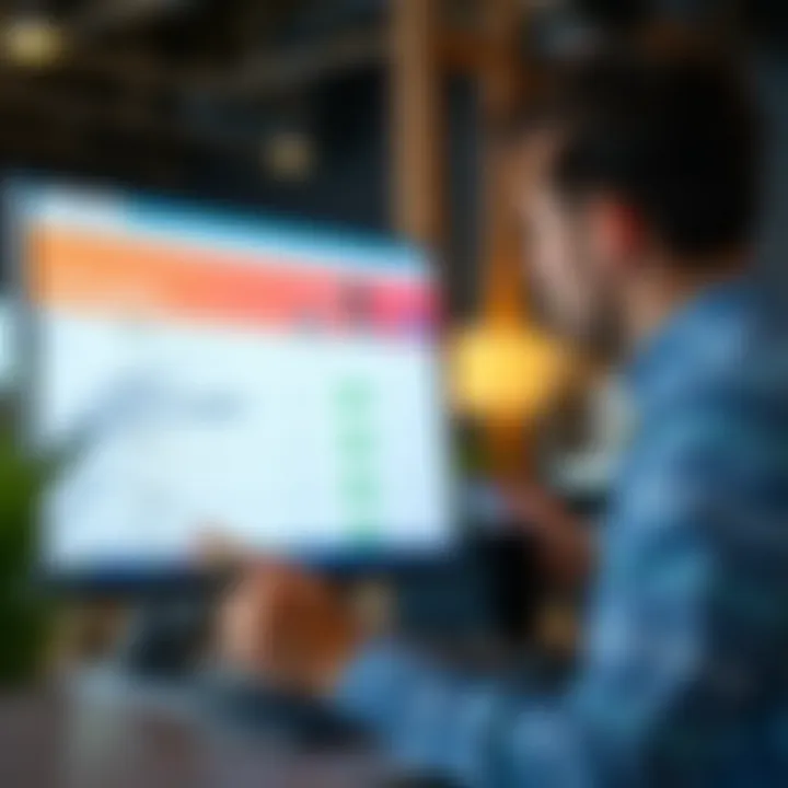 User interacting with an online survey platform on a computer screen