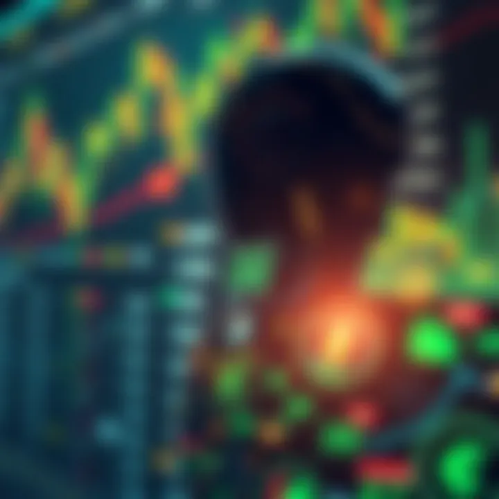 Illustration of digital financial market with Kenyan currency symbols and trading bot icons