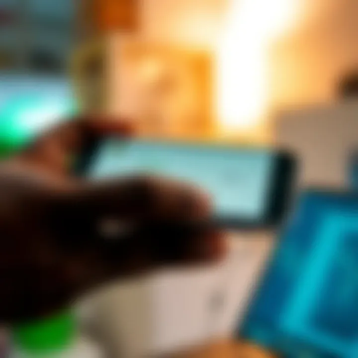 Mobile phone displaying M-Pesa payment interface for online forex transactions