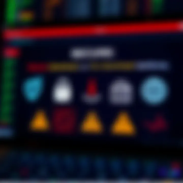 Graphic showing secure download symbols and caution icons representing safe binary bot download practices