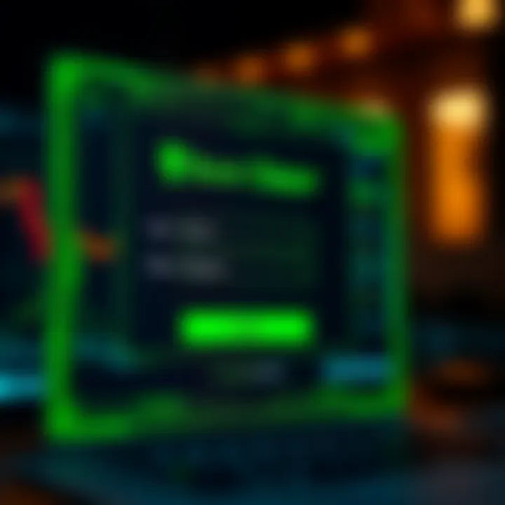 Secure login interface displaying username and password fields for online trading platform