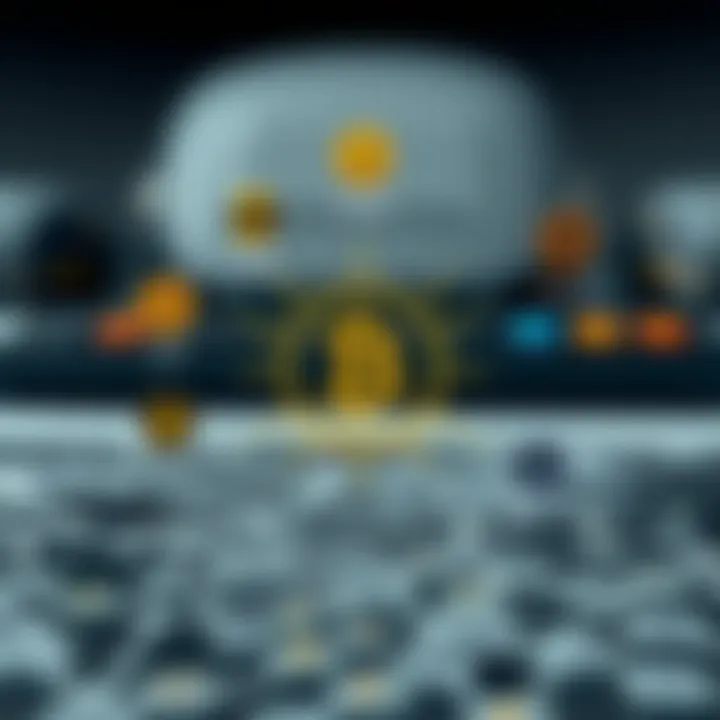 Diagram illustrating cryptocurrency wallets connecting to different blockchain networks