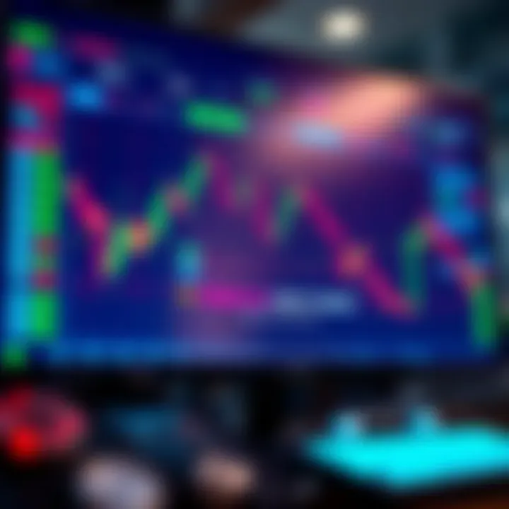 Automated trading bot interface displaying real-time market data and trading signals on a digital screen