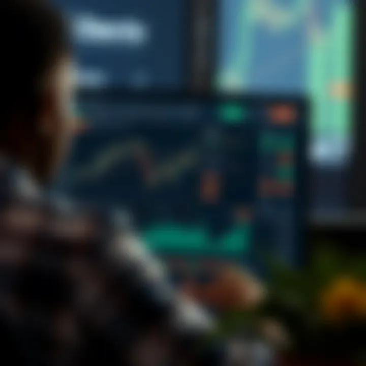 Screen displaying Deriv platform's demo trading interface with charts and trading options