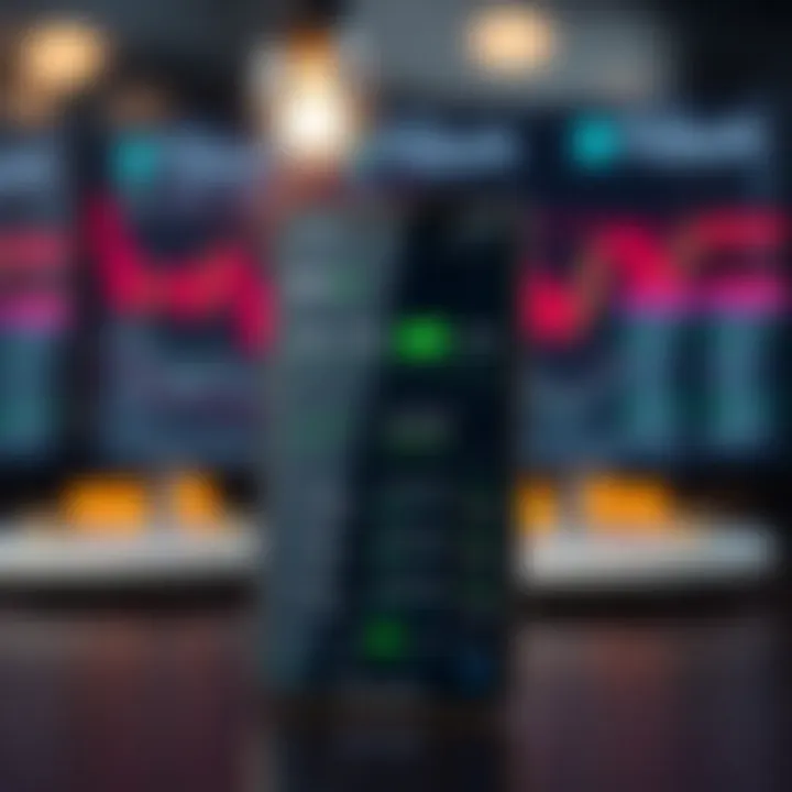 Mobile phone displaying Deriv GO trading platform interface with market charts and trading options