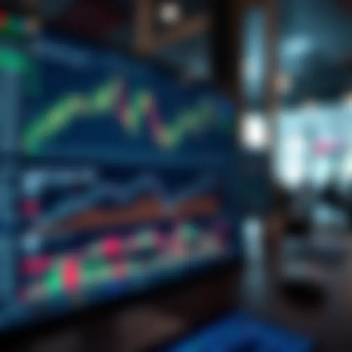 Overview of financial charts and trading platform interface showing market trends