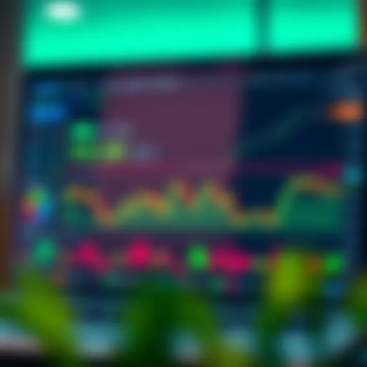 Illustration of a digital trading platform dashboard with charts and real-time data