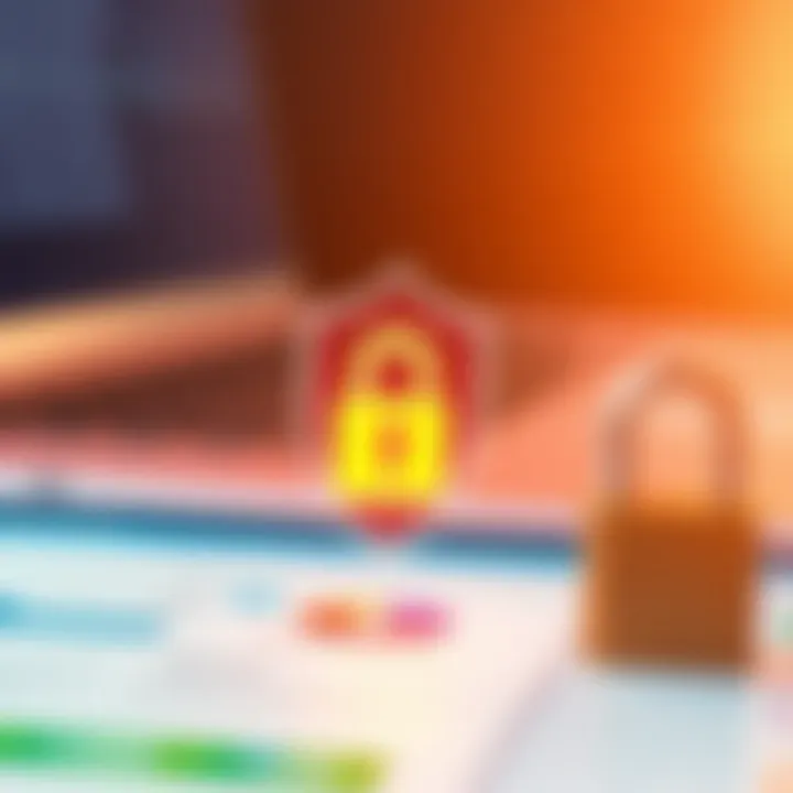 Illustration showing security shield and lock symbolizing account protection