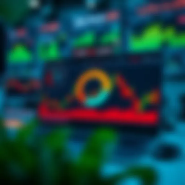 Interactive tools and charts illustrating investment trends and trading strategies