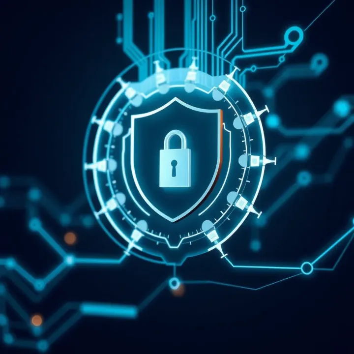 Illustration showing security shield protecting digital assets in automated cryptocurrency mining