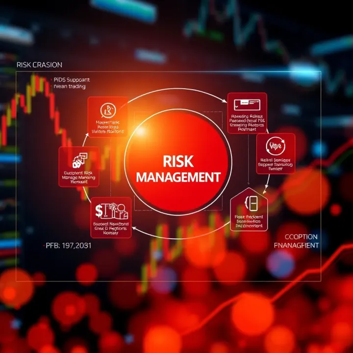 Conceptual diagram showing risk management strategies for CFD trading
