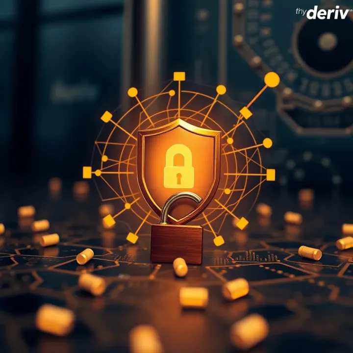Secure login illustration with shield and padlock symbolizing account protection
