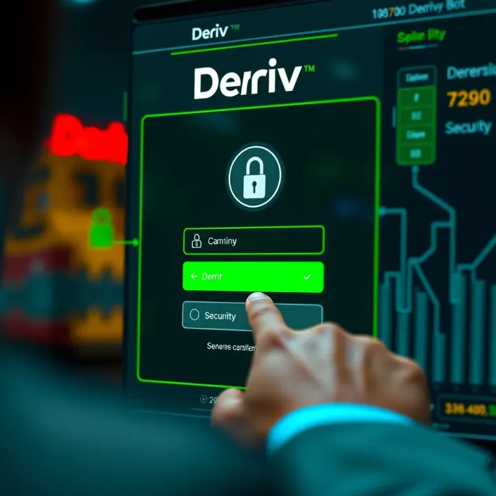 Secure login interface showing user entering credentials on Deriv Bot platform