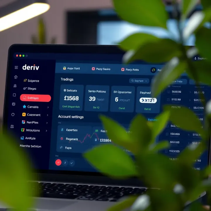 Dashboard displaying trading bots integration and account management options on Deriv platform