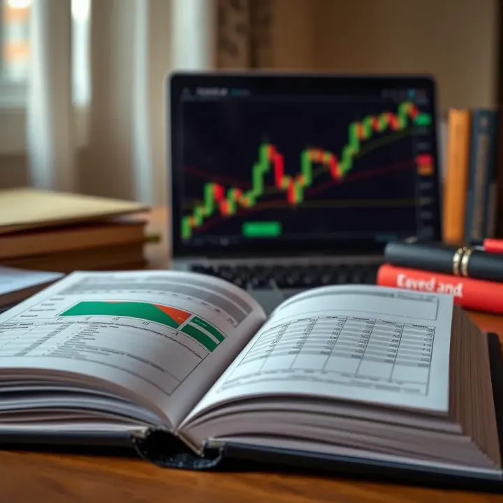 Open forex trading book displaying key market analysis charts