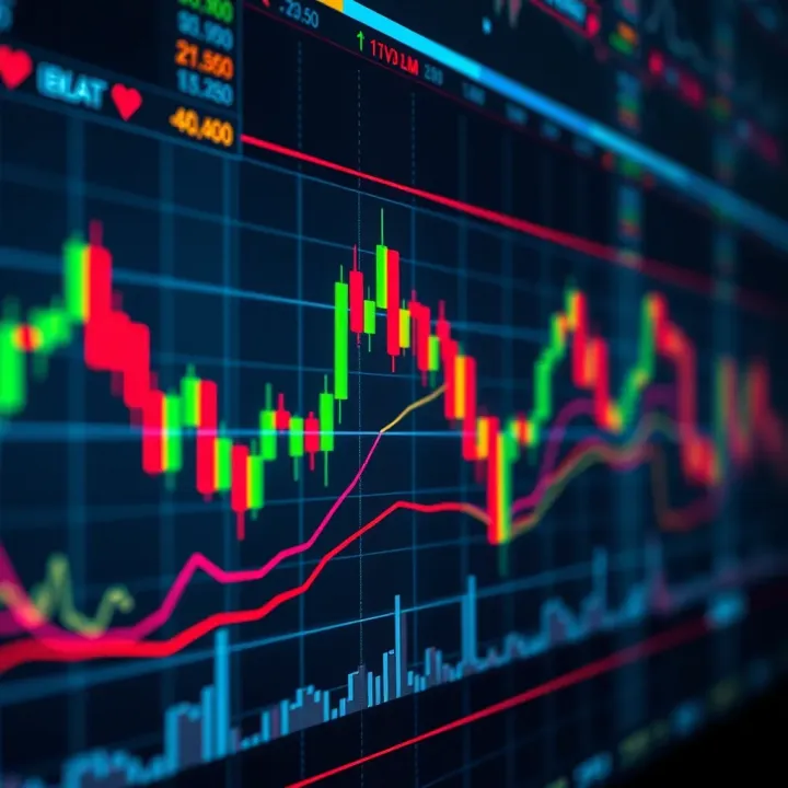 Forex Currency Pairs and Market Trends Chart showing forex currency pairs with fluctuations and trend lines