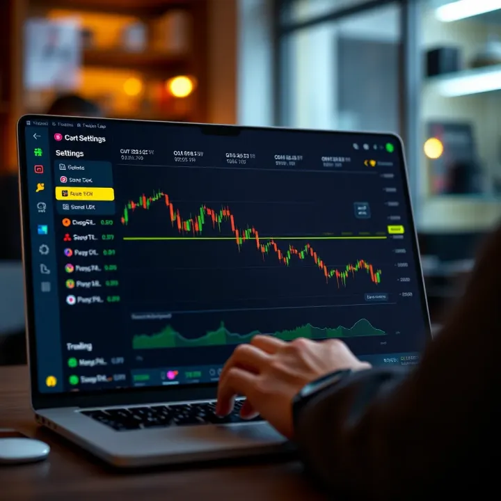 Customizable chart settings screen enabling users to adjust TradingView chart features on the Deriv platform for optimized trading analysis