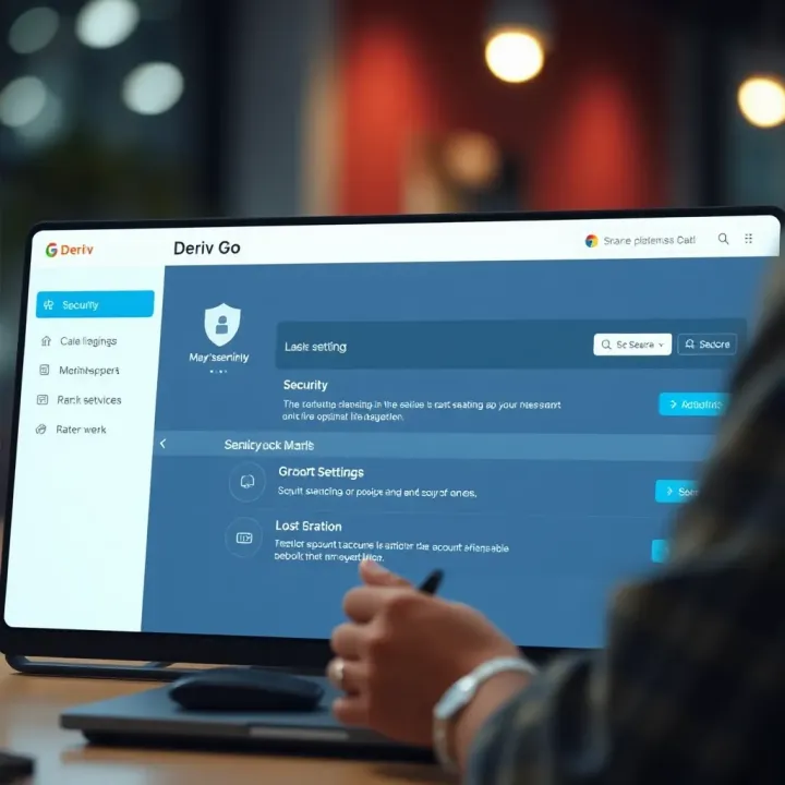 Managing Security and Troubleshooting in Deriv Go Secure account management interface showing security settings and troubleshooting options in Deriv Go