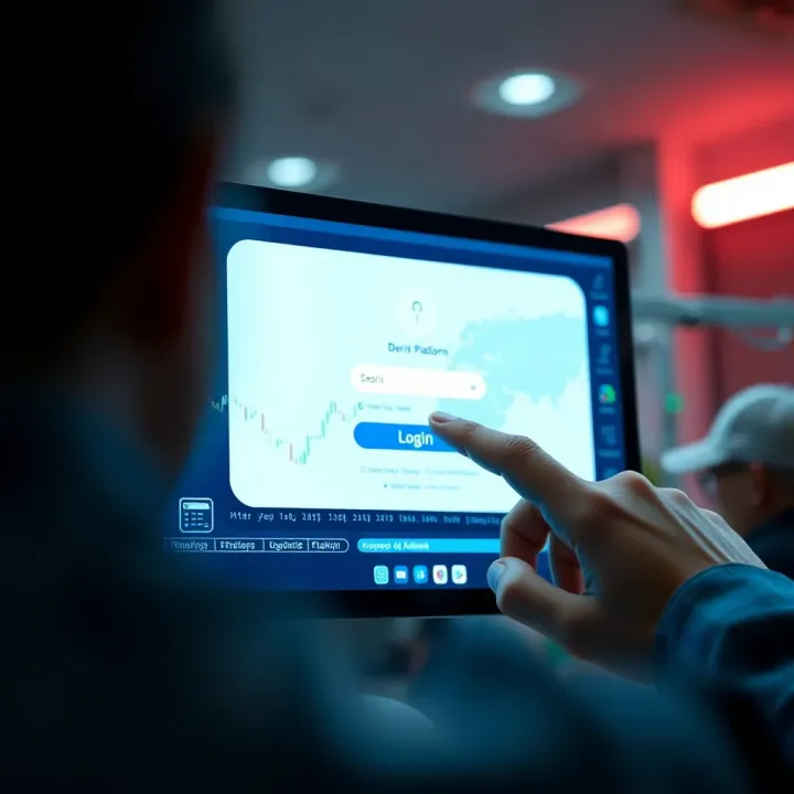 User entering credentials on a secure Deriv login screen