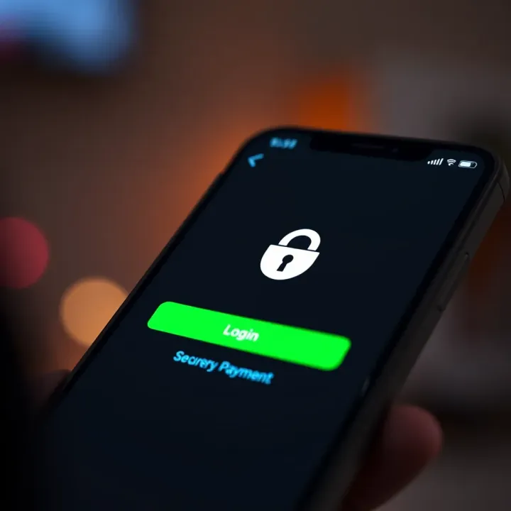 Secure login screen of the Deriv.com app with M-Pesa payment icon and security shield symbol