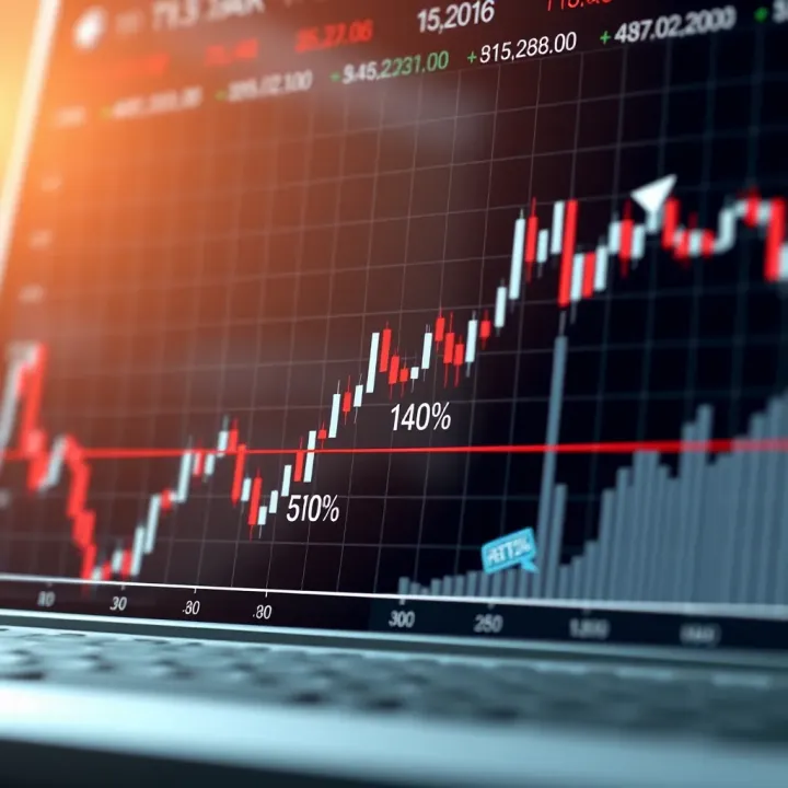 Calculation of Fibonacci Retracement Levels on Price Trend Illustration displaying calculation of Fibonacci retracement levels over price trend with percentage markers