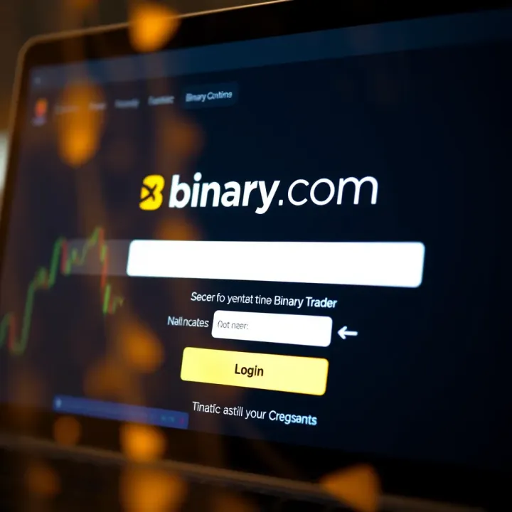 Secure login interface of Binary.com showing user credentials fields
