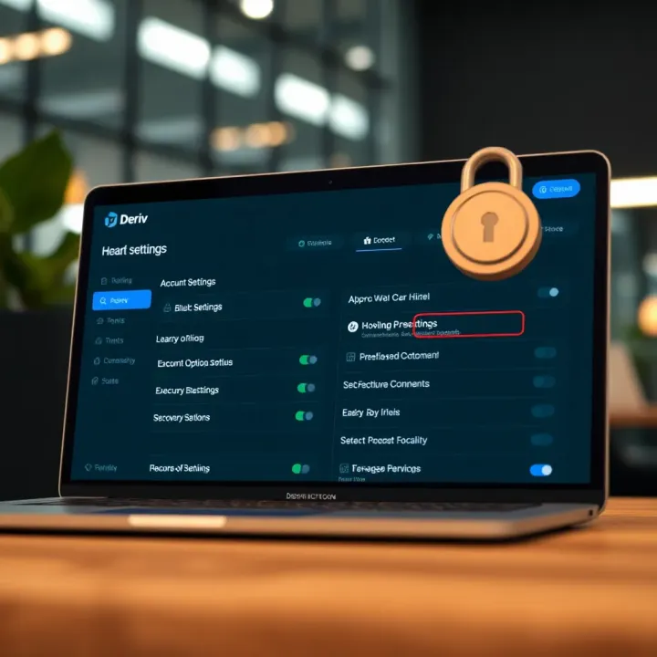 Deriv Account Settings and Security Options Account settings dashboard highlighting security and recovery options