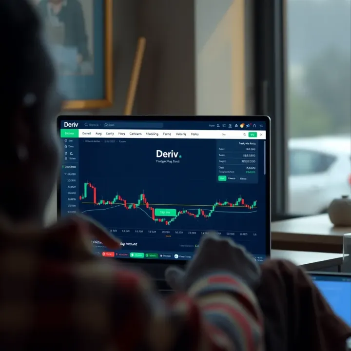 User interface displaying login screen for Deriv trading platform