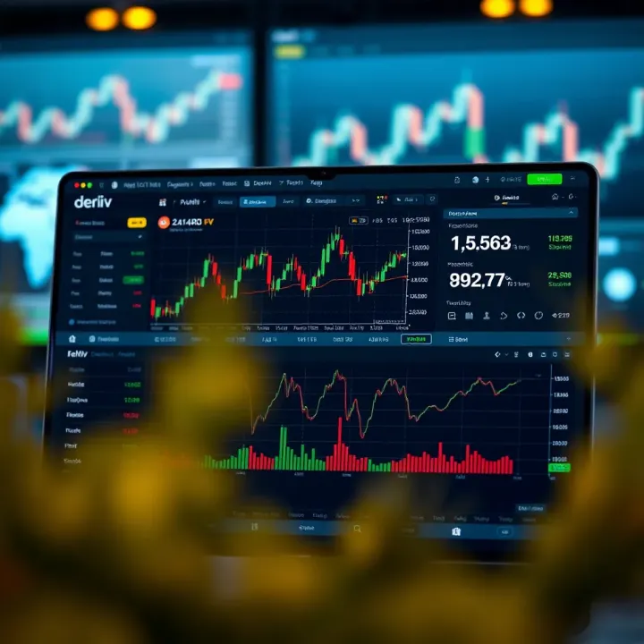 User dashboard displaying Deriv demo account with trading charts and statistics