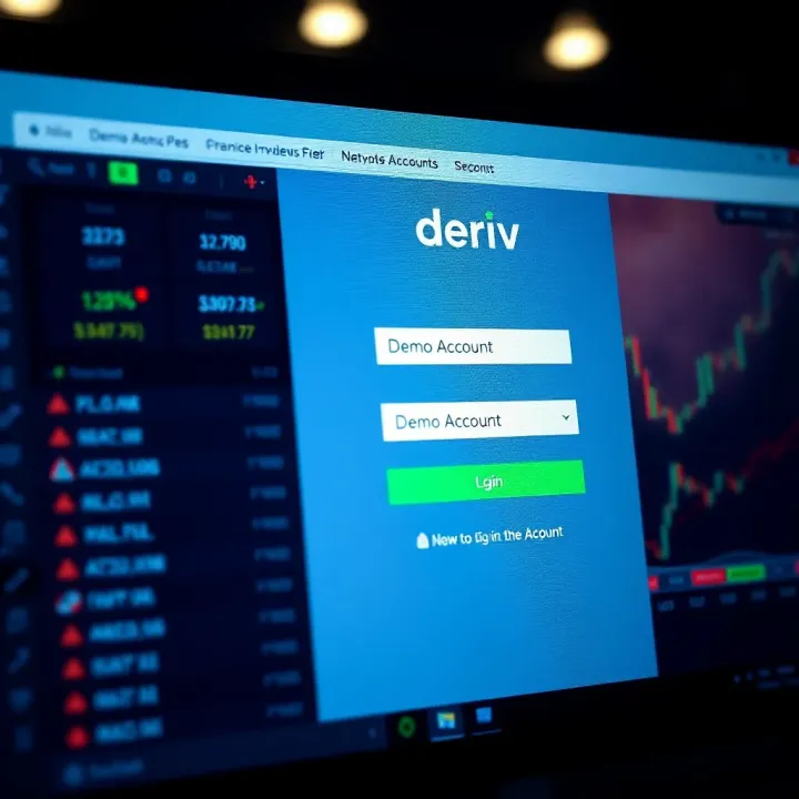 Deriv Demo Account Login Interface Login screen interface of Deriv platform showcasing demo account access options