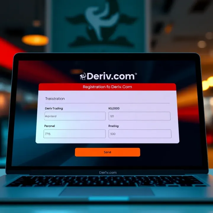 Registration form on Deriv.com with fields for personal information