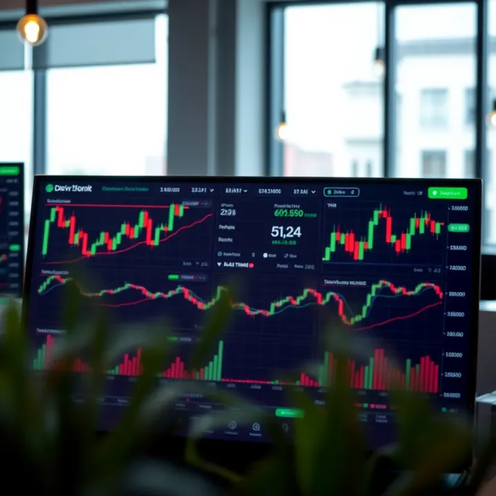 Deriv Platform Trading Dashboard Overview Trading dashboard on Deriv platform showing charts and market indicators