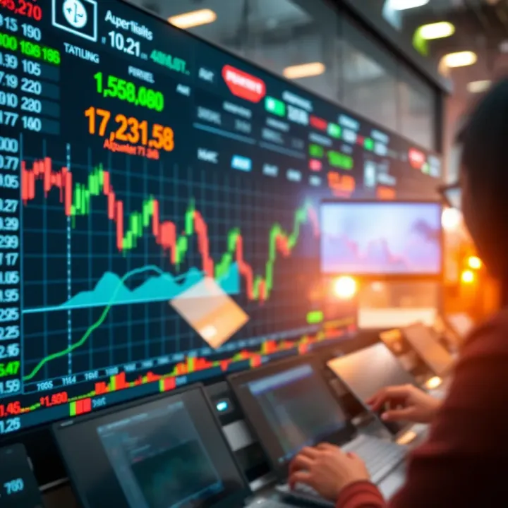 Digital interface displaying automated forex trading algorithms operating on a currency exchange platform