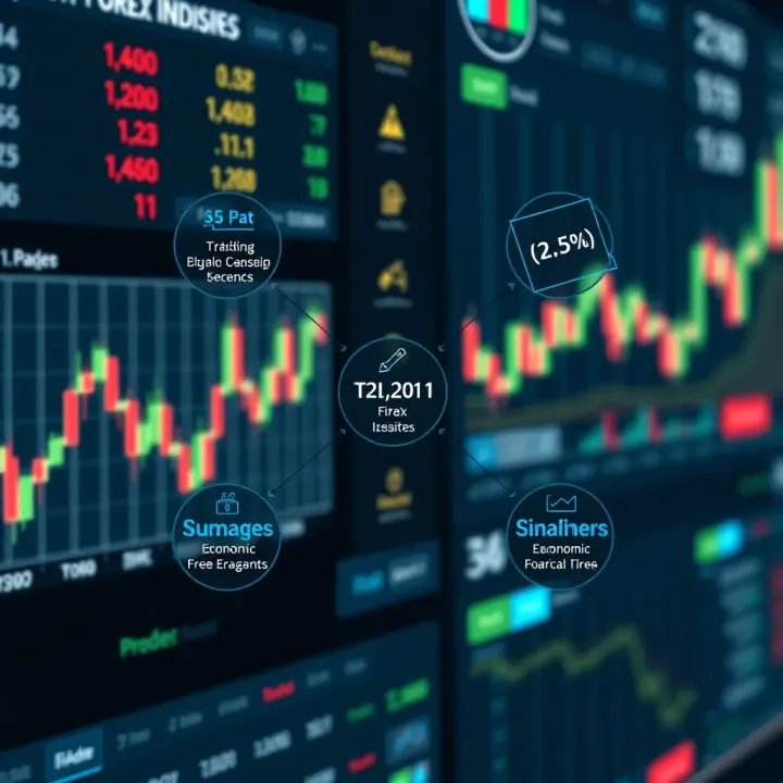 Diagram illustrating key factors influencing forex indices including economic indicators and currency trends