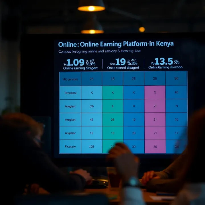 Comparison chart highlighting different online earning platforms popular in Kenya