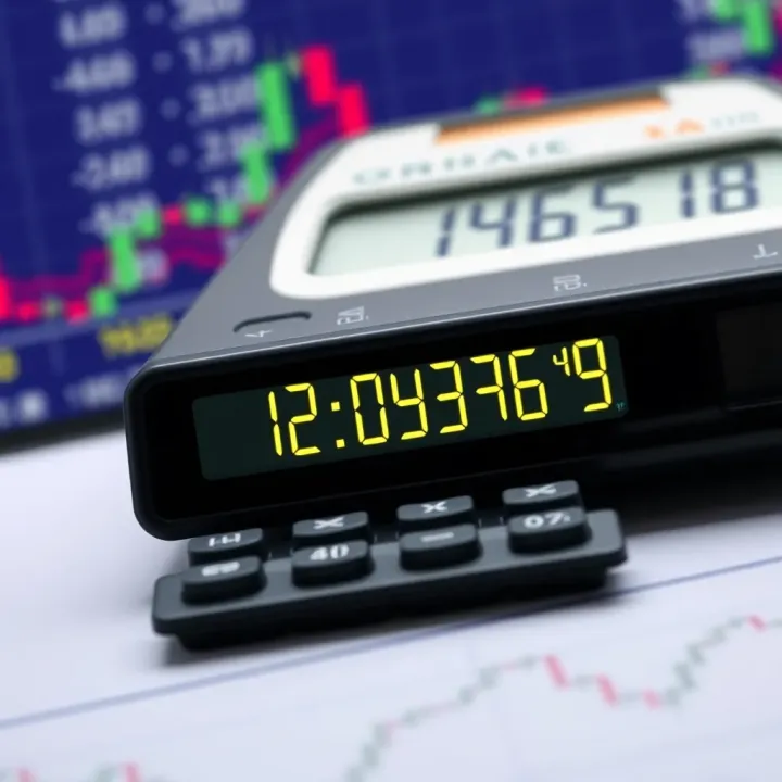 Forex Pip Calculator Displaying Currency Pair Conversion Illustration of a pip calculator displaying currency pairs and conversion values for forex trading